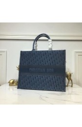 DIOR BOOK TOTE BAG IN EMBROIDERED CANVAS C1286 Blue HV00948Kf26