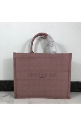 DIOR BOOK TOTE BAG IN EMBROIDERED CANVAS C1286 pink HV01012cP15