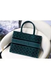 DIOR BOOK TOTE green Cannage Embroidered Velvet M1287Z HV01787tQ92