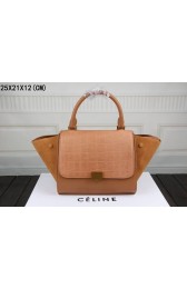 Fake 2015 Celine classic nubuck leather with plain weave with crocodile 3345 light coffee HV00638GR32