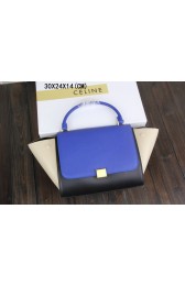 Fake 2015 celine trapeze tote bag 3342 blue&black&white HV08900uQ71