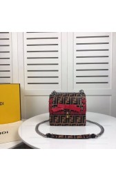 Fake Fendi KAN I F Brown leather bag 8HF823 brown HV01709kw88