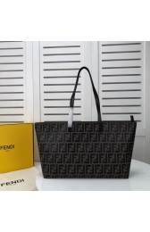 Fake FENDI Shopper canvas bag F8008 brown HV02416lF58