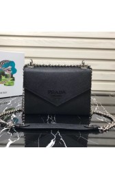 Fake Prada Monochrome Saffiano leather bag 1BD127 black HV06746qZ31