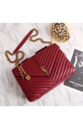 Fake Yves Saint Laurent Monogramme Calf leather Shoulder Bag 26612 red Gold chain HV02530RY48