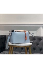 FENDI BY THE WAY REGULAR Small multicoloured leather Boston bag 8BL1245 sky blue&cream HV00498uZ84