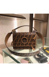 Fendi Calfskin Leather Flap Shoulder Bag 6885 brown HV07930OG45