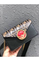 FENDI Kan I Leather Pocket Bag 13163 black HV10997vX95