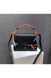 FENDI Kan I Leather Shoulder Bag 13136 black HV07900EW67