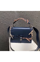 FENDI Kan I Leather Shoulder Bag 13136 Royal Blue HV04499Kn56