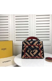 Fendi KAN I LOGO Handbag 8BS087 black&pink HV00336gN72