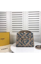 Fendi KAN I LOGO Handbag 8BS087 grey&Light blue HV01601nE34