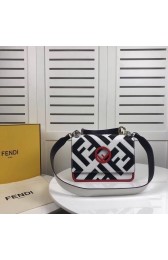 Fendi KAN I LOGO Handbag 8BS089 white&black HV06013Kf26