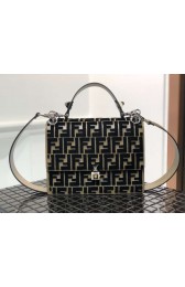 Fendi KAN I Multicolor fabric bag 8BT283A black&Khaki HV04501wv88