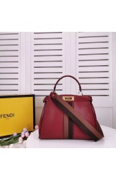 FENDI PEEKABOO ICONIC leather bag F0826 red HV00786Il41