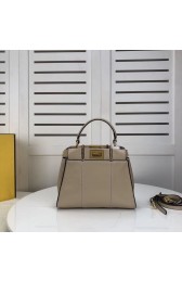 FENDI PEEKABOO ICONIC MINI cream leather bag 8BN244 HV07096Yr55