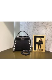 Fendi PEEKABOO MINI Exotic leather bag 8103 black HV06695nV16