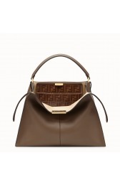 Fendi PEEKABOO X-LITE Brown leather bag 8BN304A HV10454nB26