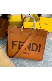 FENDI SUNSHINE MEDIUM brown leather shopper 8BH386A HV11794lU52