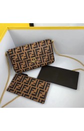 Fendi WALLET ON CHAIN WITH POUCHES leather mini-bag 8BS032 apricot HV01934Av26