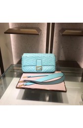 First-class Quality FENDI BAGUETTE large Shoulder Bag 8BR771A light blue HV01127Sf41