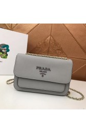 First-class Quality Prada Calf leather shoulder bag 3011 grey HV02413fm32