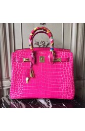 Hermes Birkin Tote Bag Croco Leather BK35 rose HV06493yC28