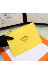 Hermes Cosmetic Bag H3700 Lemon Yellow HV01482fo19