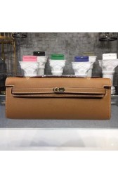 Hermes Kelly Clutch Epsom calfskin H0588 brown HV07306Dq89