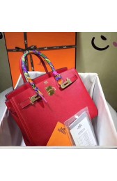 Hermes original Epsom leather birkin Tote Bag H035 red HV03124hT91