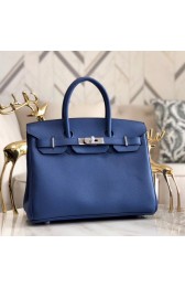 Hermes original Epsom Leather HB35O blue&silver Metal HV00995OG45