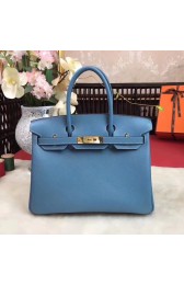 Hermes original Epsom Leather HB35O sky blue&gold Metal HV00904lk46