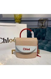 High Quality Chloe Small Aby Lock Chain Bag in Embossed Lizard Effect on Calfskin & Goatskin 3S035 White HV09500pR54