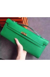 Hot Hermes Kelly 31cm Clutch Original Leather KL31 Green HV03290Nm85