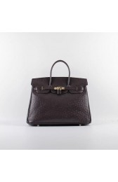 Imitation 2015 Hermes new models ostrich pattern 6089 dark coffee gold chain HV09691Oz49