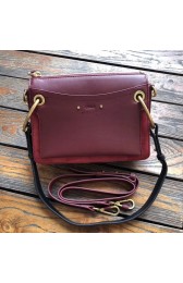 Imitation AAA CHLOE Roy leather and suede small shoulder bag 20657 Plum purple HV06907kf15