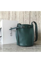 Imitation CELINE BIG BAG BUCKET IN SUPPLE GRAINED CALFSKIN 55428 green HV00848Fo38