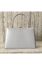 Imitation CELINE MEDIUM CLASP HANDBAG IN BOX CALFSKIN WITH PATINA 180923 light gray HV01454QN34