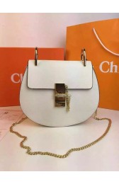 Imitation Chloe Drew Shoulder Bags Calfskin Leather 2709 White HV00639SU34