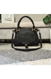 Imitation Chloe Marcie original Cowhide Tote Bag 166320 black HV00360VO34