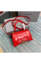 Imitation Fashion Balenciaga Hourglass XS Top Handle Bag shiny box calfskin 28331 red HV11578kd19