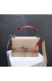 Imitation FENDI Kan I Leather Shoulder Bag 13136 Light apricot HV01474Nj42