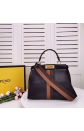 Imitation FENDI PEEKABOO ICONIC leather bag F0826 black HV01849Za30