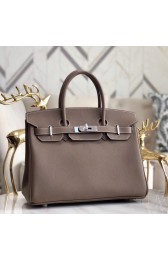 Imitation High Quality Hermes original Epsom Leather HB35O grey&silver Metal HV04397HH94