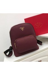 Imitation Prada Calf leather knapsack 2825 fuchsia HV04444EY79