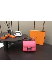 Imitation Top Hermes Constance Original Leatehr mini Shoulder Bag 8006 rose HV03286tr16