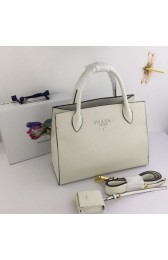 Imitation Top Prada Calfskin Leather Shoulder Bag 1BA155-1 cream HV01141tr16