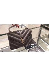 Imitation YSL Classic Calfskin Leather Flap Bag 2802 gray HV05454Za30