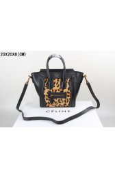 Knockoff 2015 Celine classic leopard with plain weave 3308 black HV00354Lg61