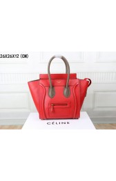 Knockoff 2015 Celine top quality litchi grain with plain weave 3308-1 red&khaki HV02016yN38